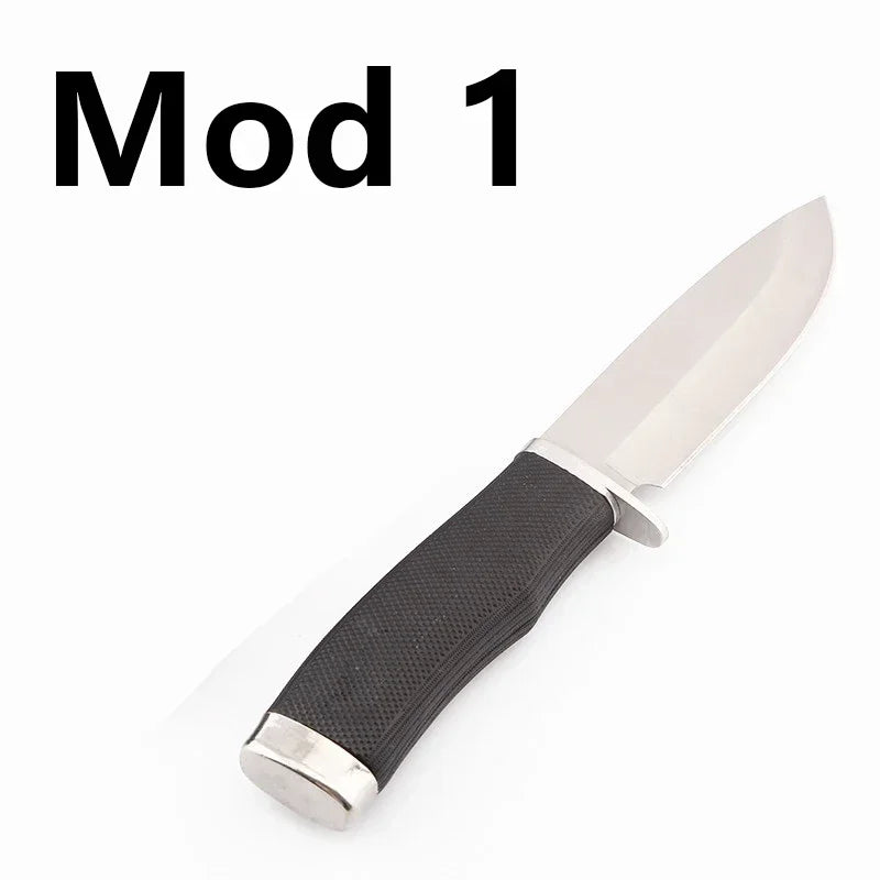 Couteau de Chasse à Lame Fixe Militaire Portable – Manche en Caoutchouc avec Étui Ceinture - BLACKBEARD OUTDOOR INDUSTRIES