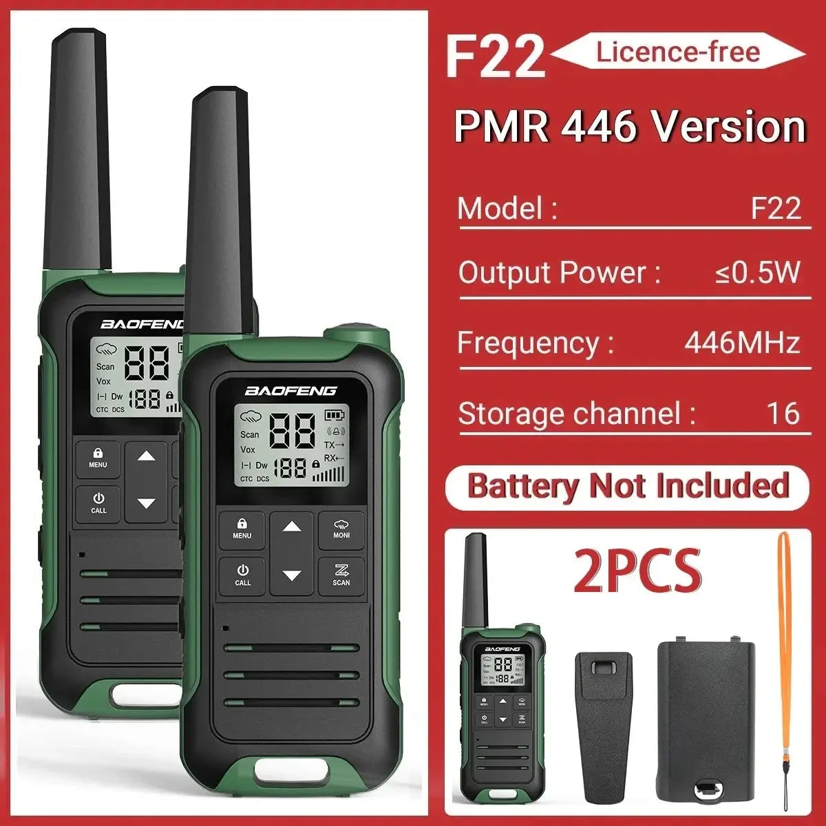 Baofeng F22 - Talkie-Walkie Portable PMR/FRS - Longue Portée et Multifonctions Ma boutique