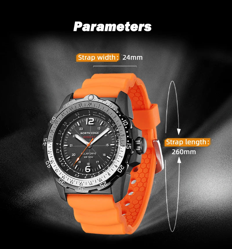 NORTH EDGE EVOQUE2 – Montre Solaire Sport pour Homme - BLACKBEARD OUTDOOR INDUSTRIES