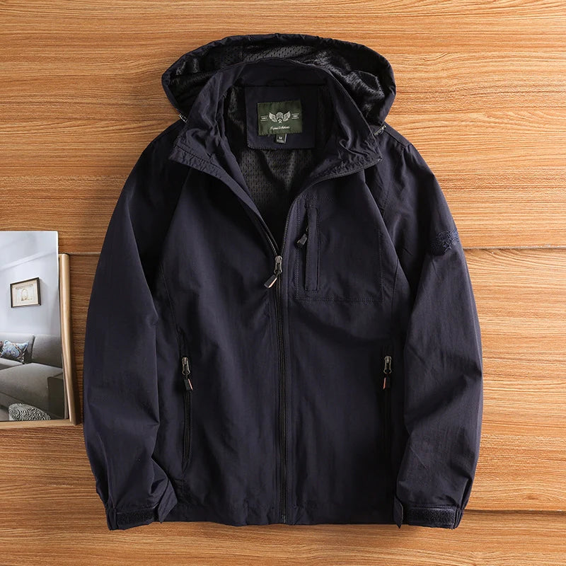 Veste Homme de Randonnée Étanche DIMUSI Coupe-Vent Respirant - BLACKBEARD OUTDOOR INDUSTRIES