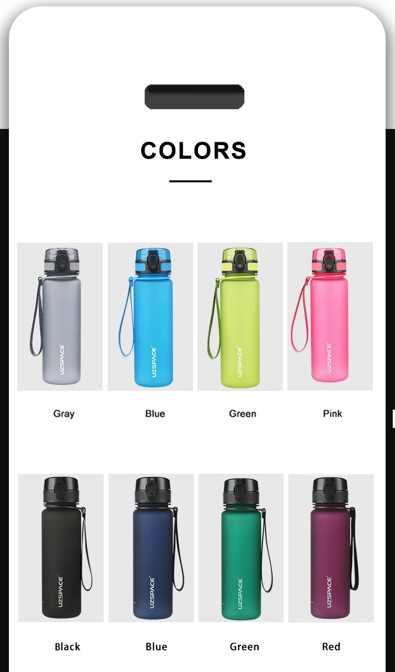 Gourde Sport UZSPACE – Tritan Sans BPA – 500 ml / 1000 ml – Étanche – Avec Infuseur à Thé – Pour École, Fitness, Randonnée - BLACKBEARD OUTDOOR INDUSTRIES