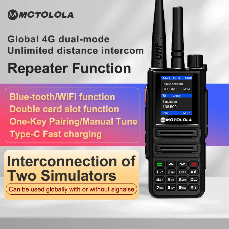 MOTOLOLA MT-8900 Talkie-Walkie Android 2G/4G - Radio Analogique VHF/UHF à Longue Portée Compatible PTT/PoC - BLACKBEARD OUTDOOR INDUSTRIES