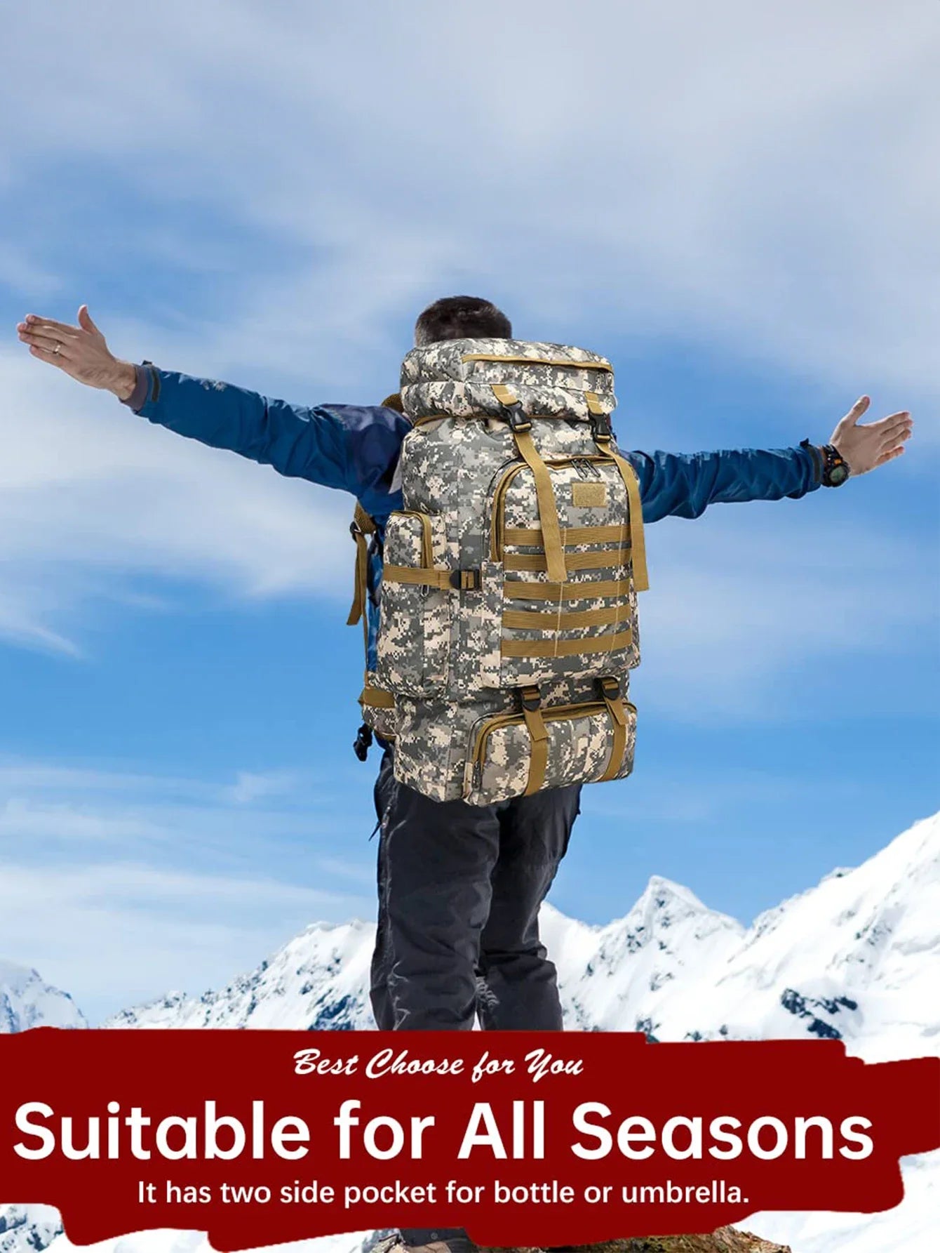 Sac à Dos Tactique 80L / 100L – Grand Volume pour Randonnée, Camping & Trekking - BLACKBEARD OUTDOOR INDUSTRIES