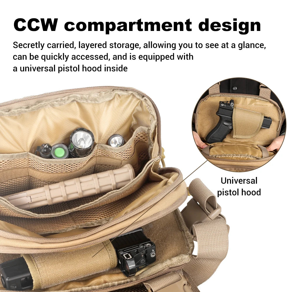 Sac de Poitrine Tactique avec Étui Pistolet – Pouch MOLLE EDC Utility Chest Rig - BLACKBEARD OUTDOOR INDUSTRIES