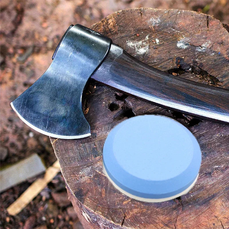 Pierre à Aiguiser Double Face – Whetstone Rond pour Couteaux, Haches, Machettes, Pelles et Outils Extérieurs - BLACKBEARD OUTDOOR INDUSTRIES