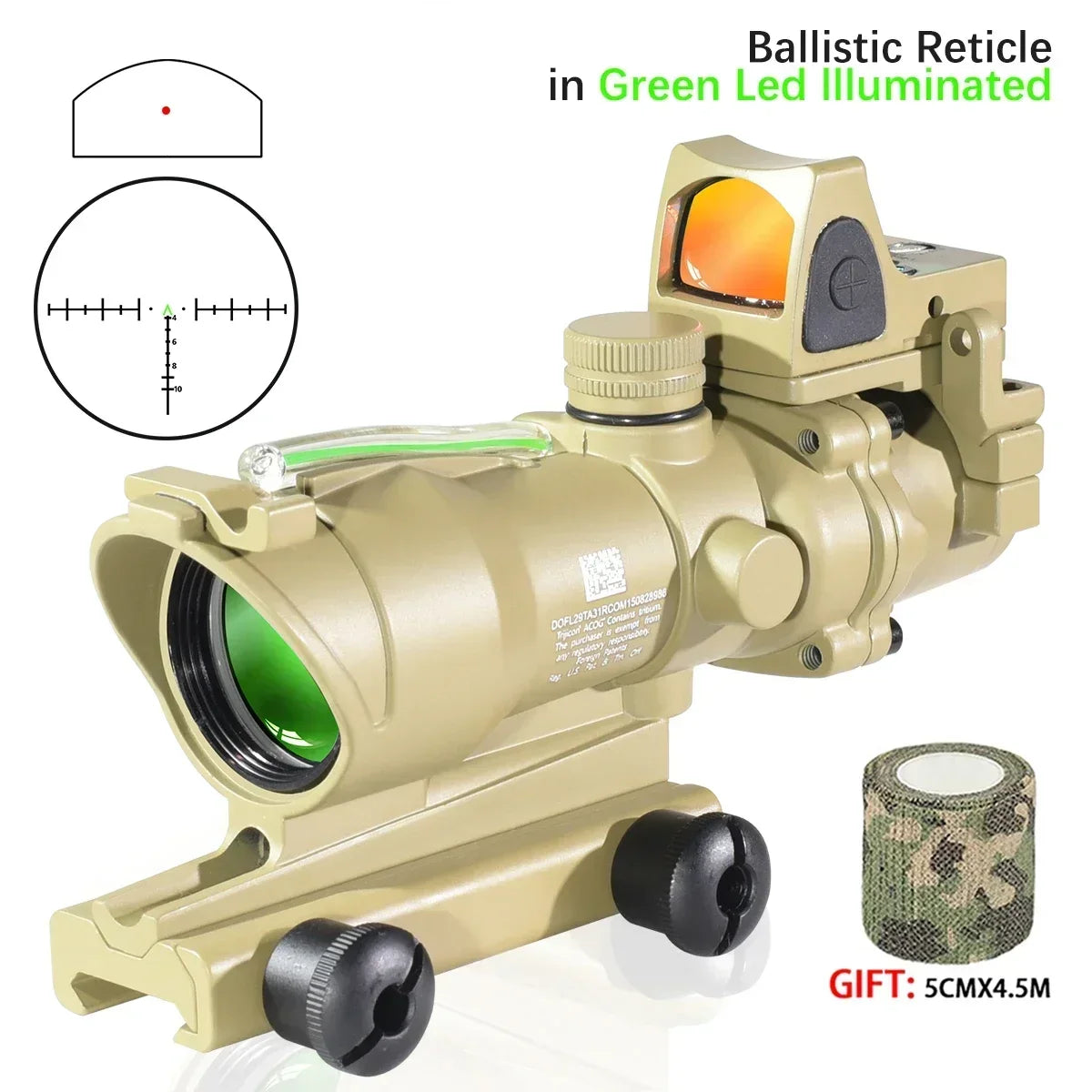 Lunette de Visée 4x32 Red Dot avec Fibre Optique - BLACKBEARD OUTDOOR INDUSTRIES