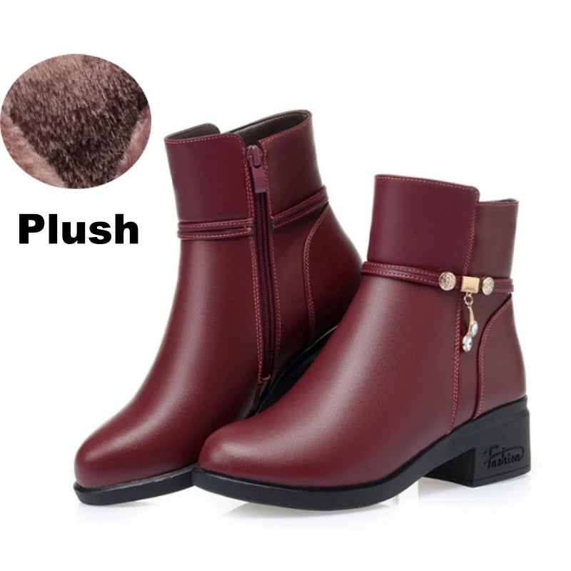 Bottines Femme en Cuir Véritable – Chaudes & Élégantes – Hiver | WOIZGIC - BLACKBEARD OUTDOOR INDUSTRIES