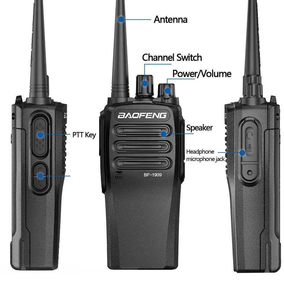Baofeng BF-1909 10W Talkie-Walkie UHF 400-470MHz Ma boutique