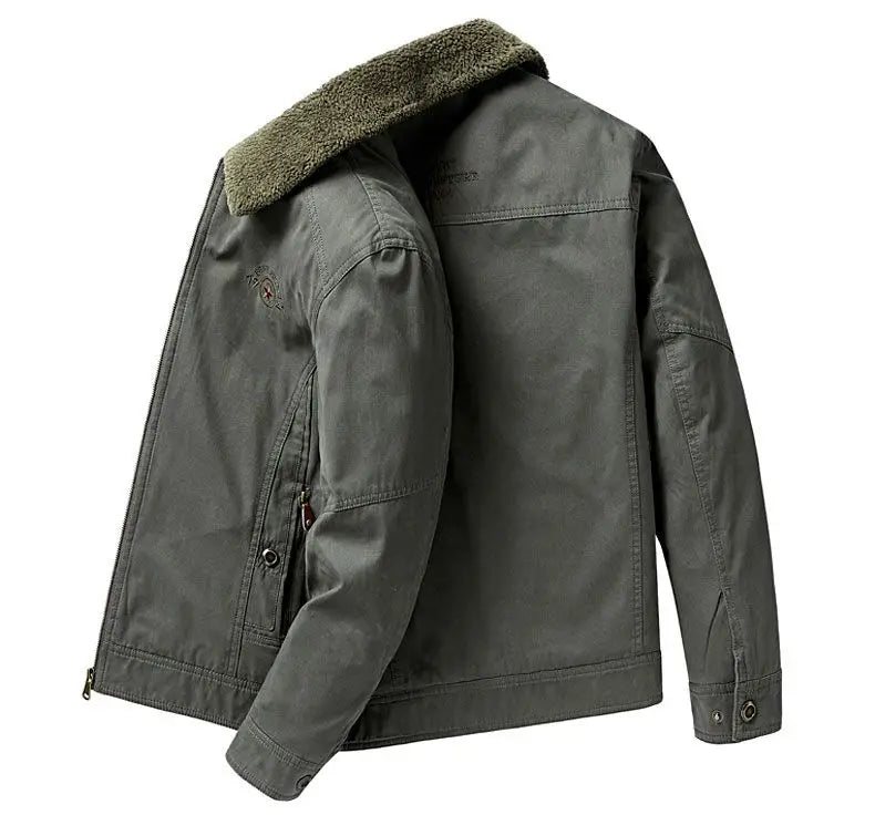 Autumn Winter Men's Cotton Thick Warm Fleece Jackets Stand Collar Fleece Lined Outdoor Workwear Warm Casual Style New Arrival BLACKBEARD OUTDOOR INDUSTRIES