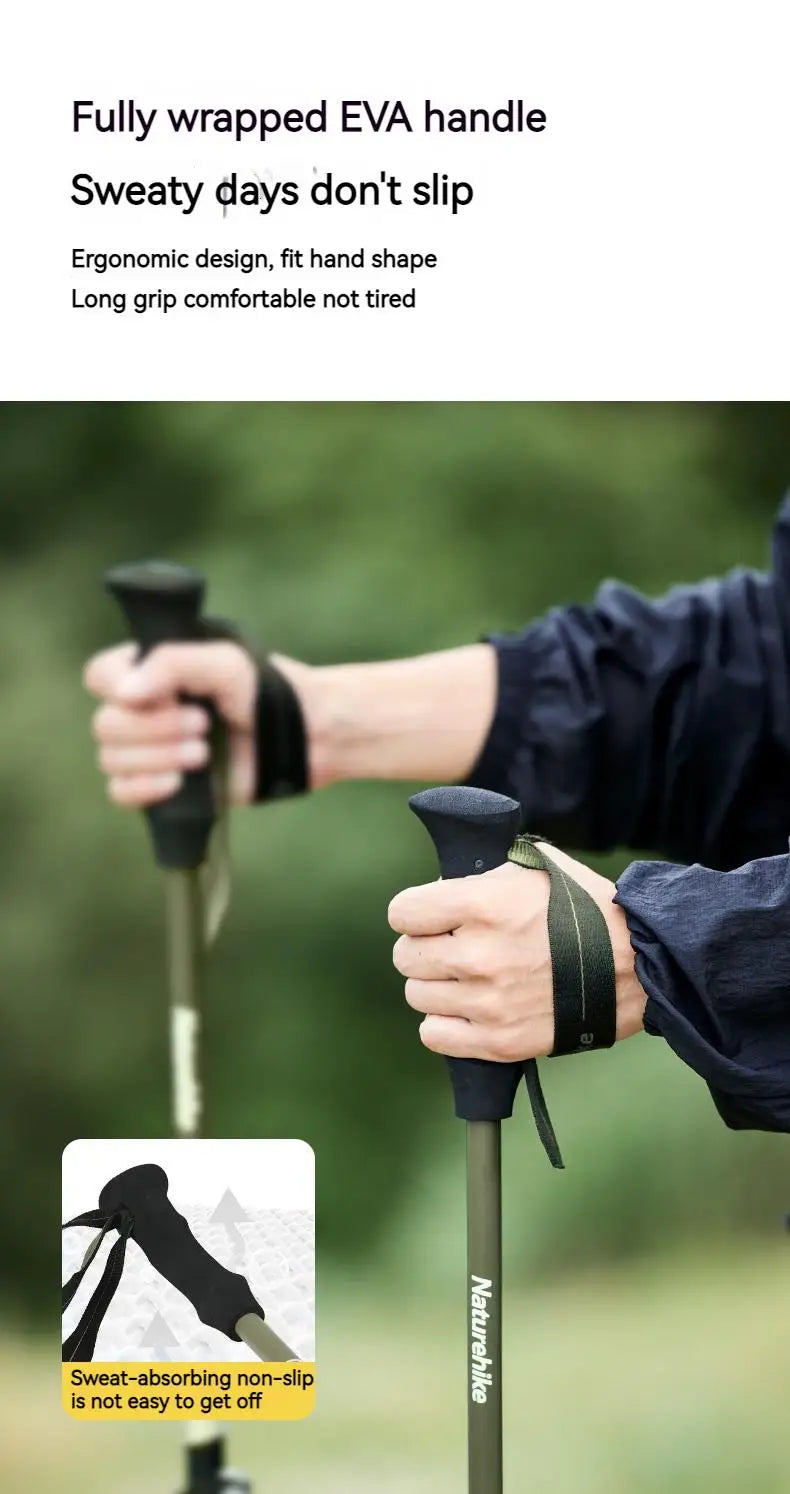 Naturehike Bâton de Randonnée 3 Sections – Fibre de Carbone 3K Ultraléger, Réglable, Pointe Tungstène – Modèle EXT1 - BLACKBEARD OUTDOOR INDUSTRIES