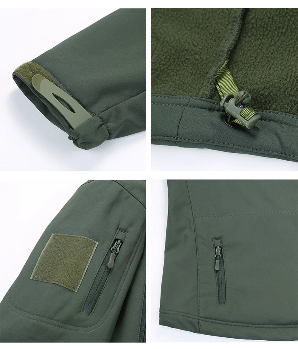 Veste Soft Shell Militaire Shark Skin – Veste Tactique Hommes, Coupe-Vent et Imperméable, Manteau Bomber à Capuche, Veste de Combat Armée pour Homme BLACKBEARD OUTDOOR INDUSTRIES