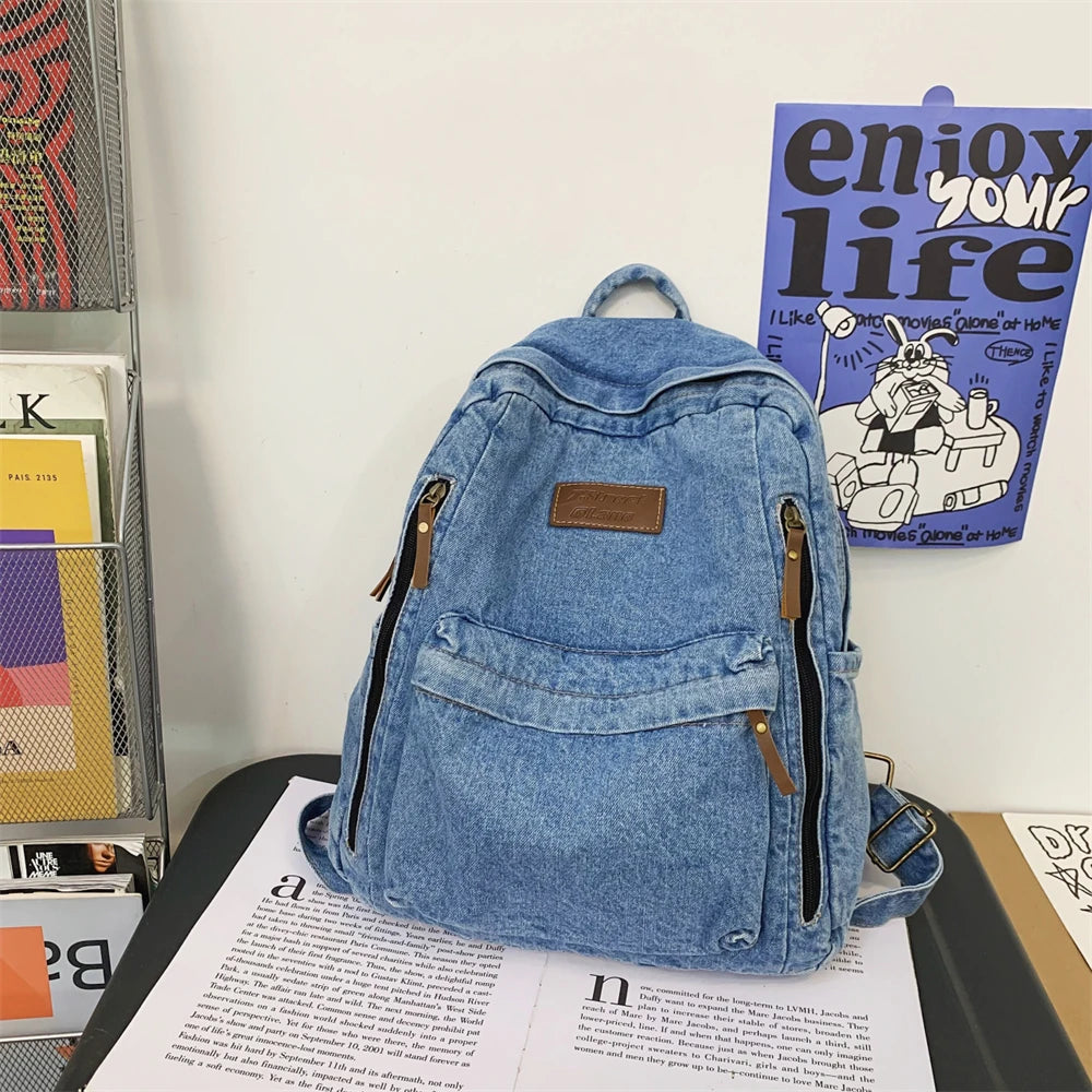 🎒 Sac à Dos en Jean Tendance – Style Denim | Grande Capacité Étudiante | Multi-Poches | Unisexe - BLACKBEARD OUTDOOR INDUSTRIES