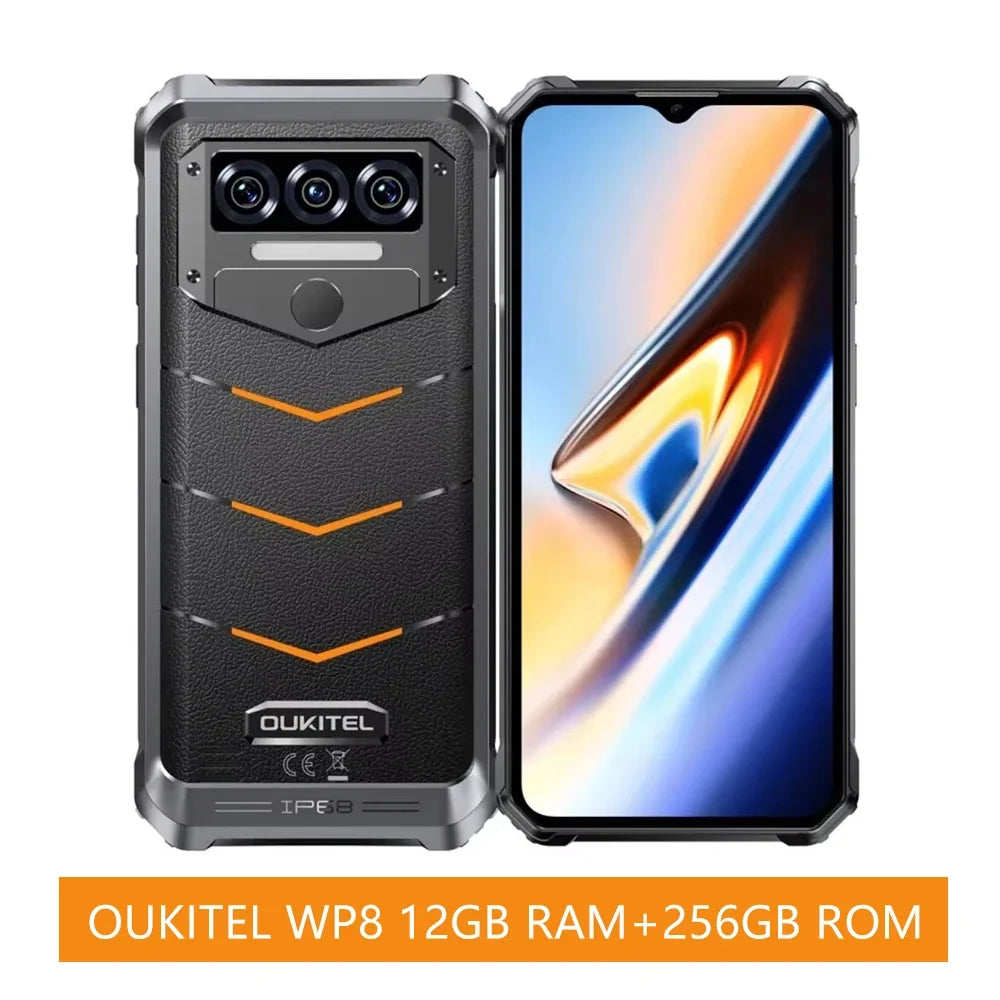 OUKITEL WP38 Rugged Phone 6.52" HD+ | 10600mAh | 12GB RAM + 256GB ROM | Android 13 | 13MP + 2MP Caméra - BLACKBEARD OUTDOOR INDUSTRIES