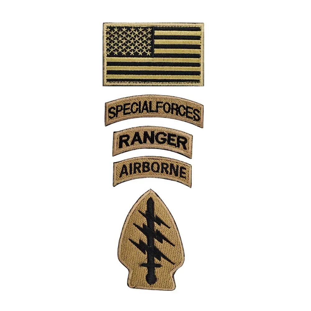 Patch Brodé Forces Spéciales avec Drapeau des États-Unis – avec Velcro pour Casque, Vêtements et Équipements Militaires - BLACKBEARD OUTDOOR INDUSTRIES