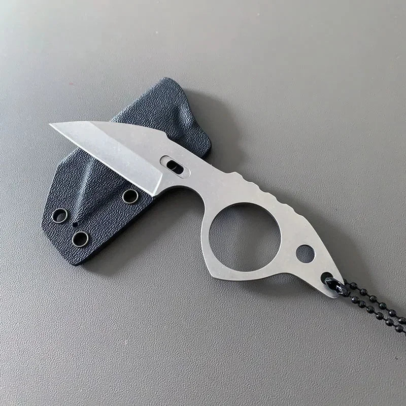 Couteau fixe acier inox - Modèle CS6 Petit, tranchant, portable, avec chaîne et étui - BLACKBEARD OUTDOOR INDUSTRIES