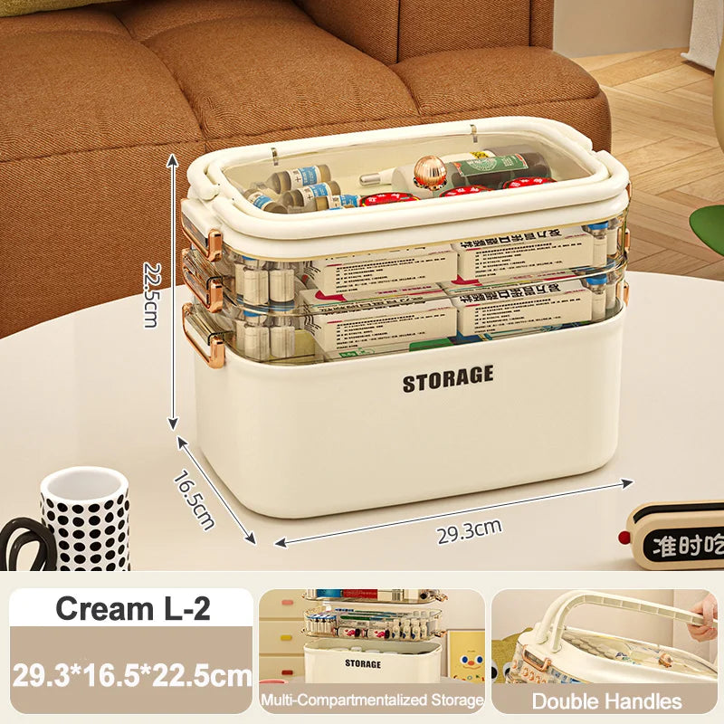 Organisateur Médical Familial Portable – Boîte de Rangement 3/4 Couches Grande Capacité Ma boutique