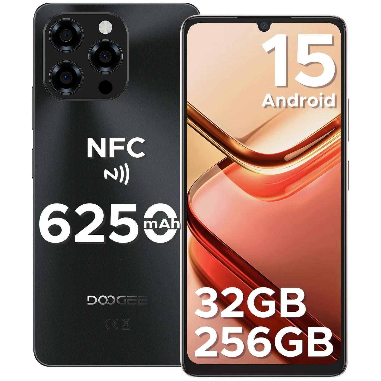 Doogee Note58 Pro – Smartphone Android 15 Global Version | 8 Go RAM + 256 Go ROM | Batterie 6250 mAh | Écran 6,75" HD+ | NFC - BLACKBEARD OUTDOOR INDUSTRIES