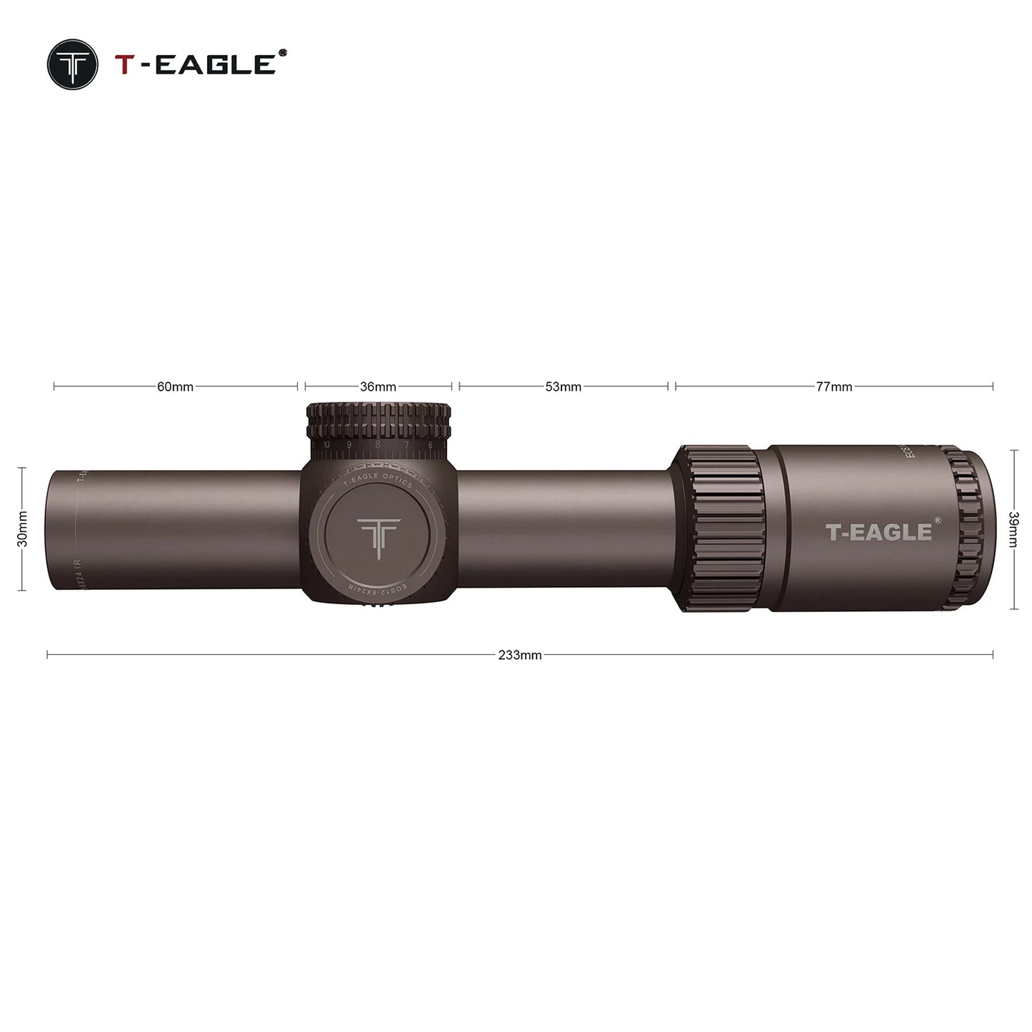 T-EAGLE EOS 1.2-6x24 IR - Lunette de Précision Tactique pour Fusil de Chasse avec Réticule Illuminé, Viseur Collimateur et Support Picatinny - BLACKBEARD OUTDOOR INDUSTRIES