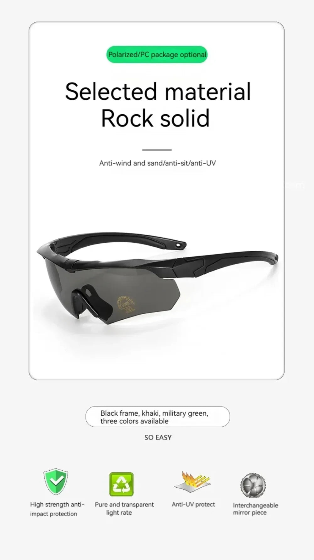 Lunettes Tactiques Militaires 3 Verres HD – Anti-UV, Anti-Choc, Airsoft, Moto, Randonnée - BLACKBEARD OUTDOOR INDUSTRIES