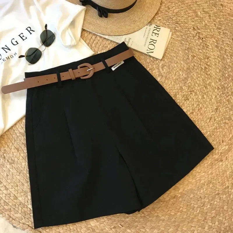 Short Large Femme Été – Style Classique & Décontracté Coupe A-Line, Léger, Coton Mélangé, Taille Mi-haute, Fermeture Zippée Ma boutique