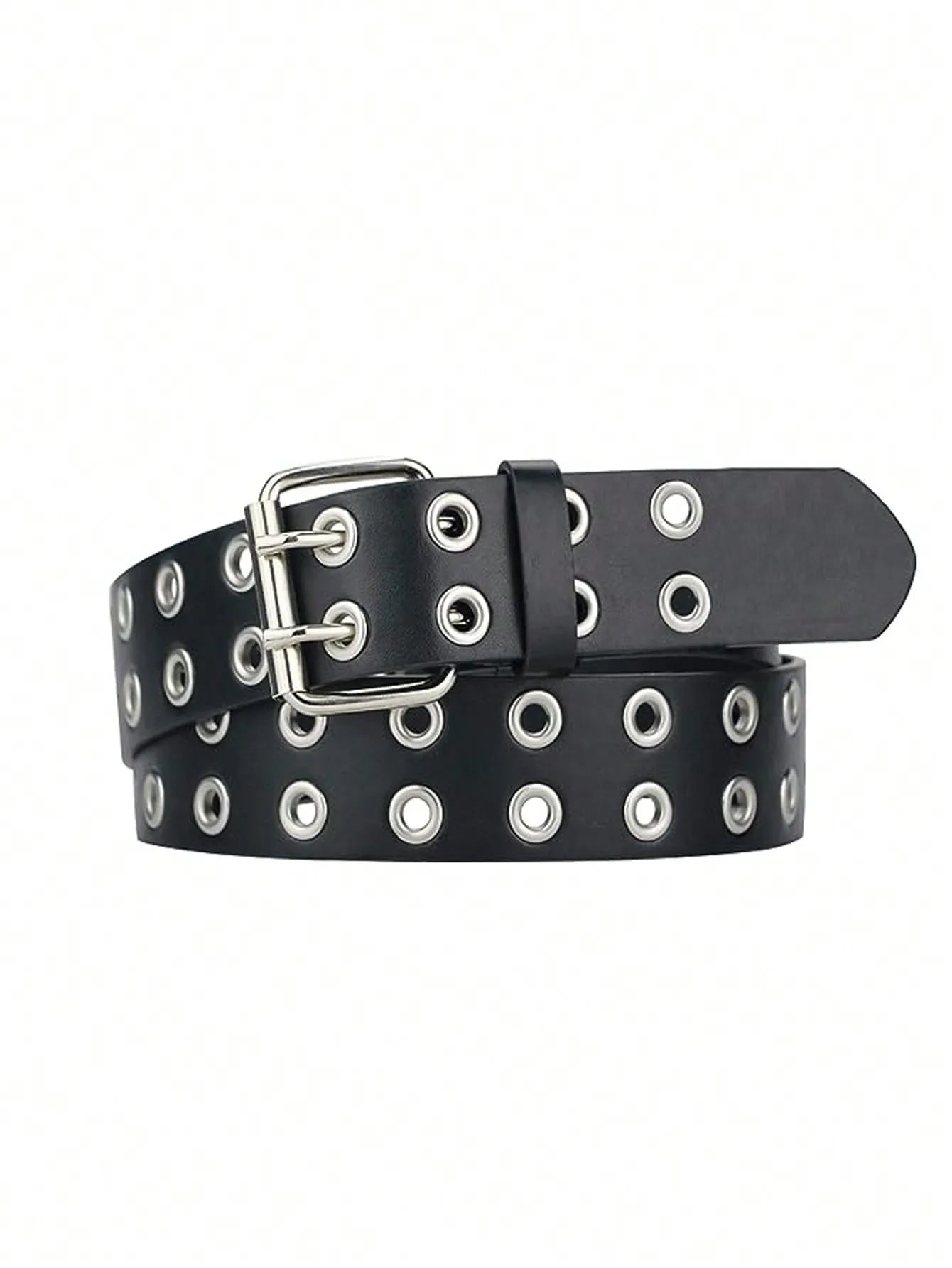 Ceinture Punk Noir en PU avec Rivets Métalliques – Ceinture de Mode Unisexe, Taille Ajustable, Accessoire Tendance pour Femmes (Longueur 110 cm) - BLACKBEARD OUTDOOR INDUSTRIES