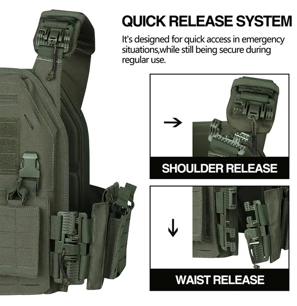 Ranger Green Plate Carrier Tactical Vest – Gilet Tactique avec Détachement Rapide & Système MOLLE Ma boutique