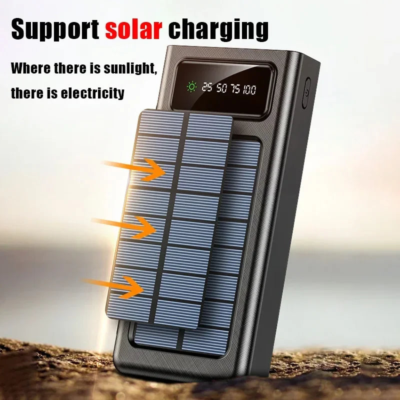 Batterie Externe Solaire Xiaomi 200000mAh – Charge Rapide – 4 Câbles Intégrés – Écran LED – Ports USB, Type-C & Lightning - BLACKBEARD OUTDOOR INDUSTRIES