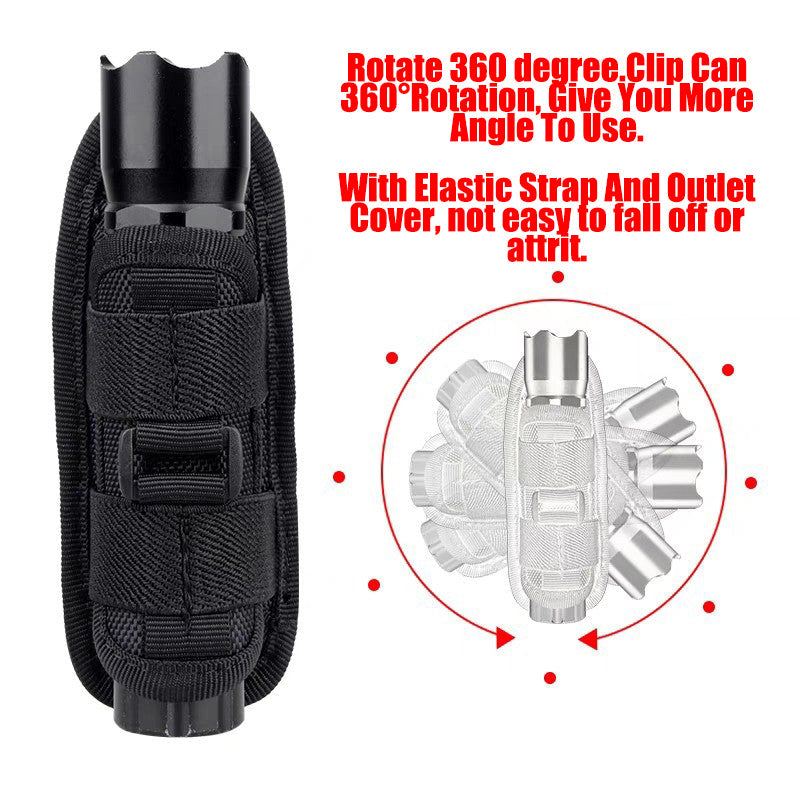 Étui Rotatif 360° pour Lampe Tactique – Poche de Ceinture, Accessoire de Chasse et Kit de Survie BLACKBEARD OUTDOOR INDUSTRIES