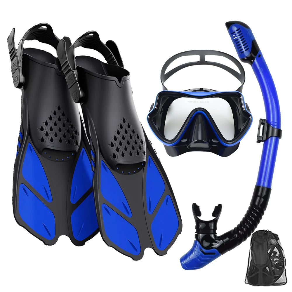JoyMaySun Set Masque, Palmes et Tuba Adulte – Kit de Plongée Complet avec Sac de Transport - BLACKBEARD OUTDOOR INDUSTRIES