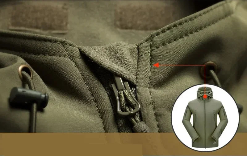 Veste Tactique Homme Softshell Techwear Coupe-Vent | Imperméable | Respirante | Polaire Intérieure | Capuche | 4 Saisons - BLACKBEARD OUTDOOR INDUSTRIES
