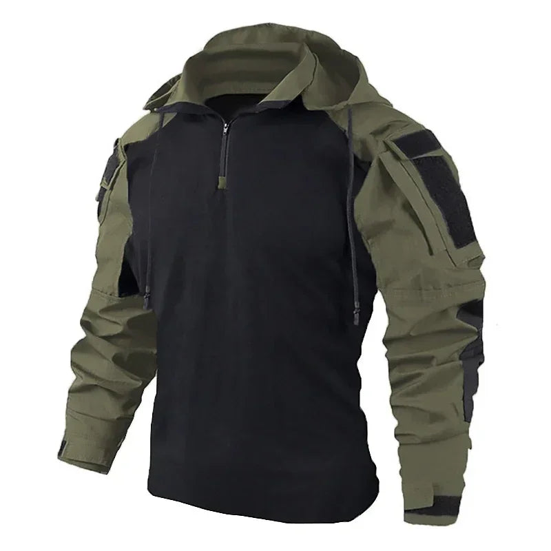 Chemise tactique unisexe manches longues – T-shirt respirant à capuche camouflage pour chasse, entraînement et paintball - BLACKBEARD OUTDOOR INDUSTRIES