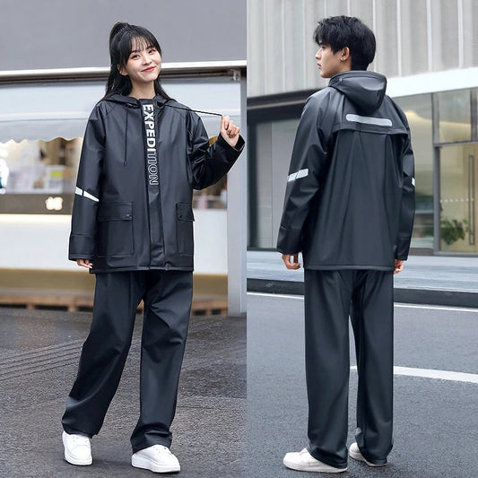 Set de Poncho de Pluie Séparé avec Pantalons - Ensemble Complet Résistant aux Tempêtes, Imperméable,  Réfléchissant BLACKBEARD OUTDOOR INDUSTRIES