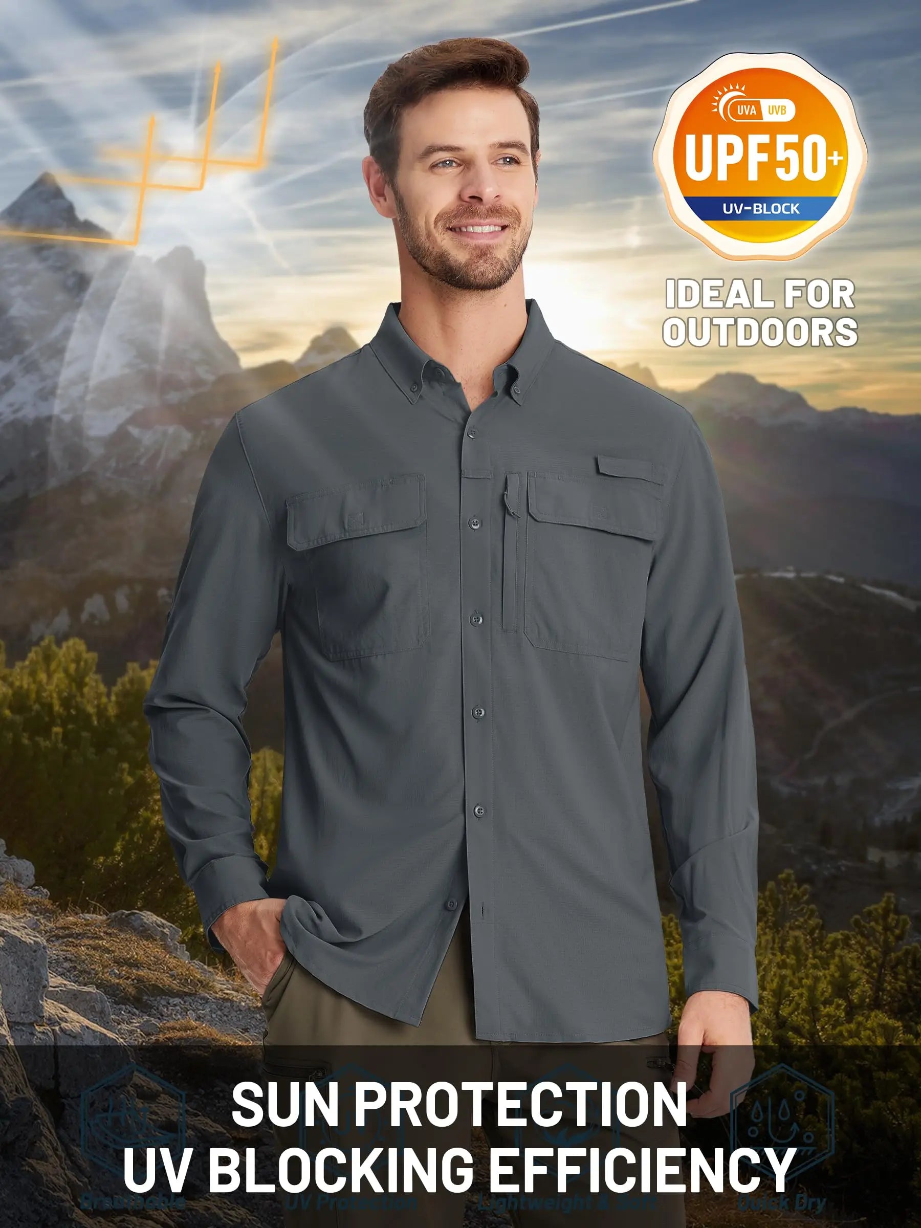 Chemise Tactique Homme TACVASEN ST144 – UPF 50+ Manches Longues | Séchage Rapide | Respirante | Multi-poches - BLACKBEARD OUTDOOR INDUSTRIES