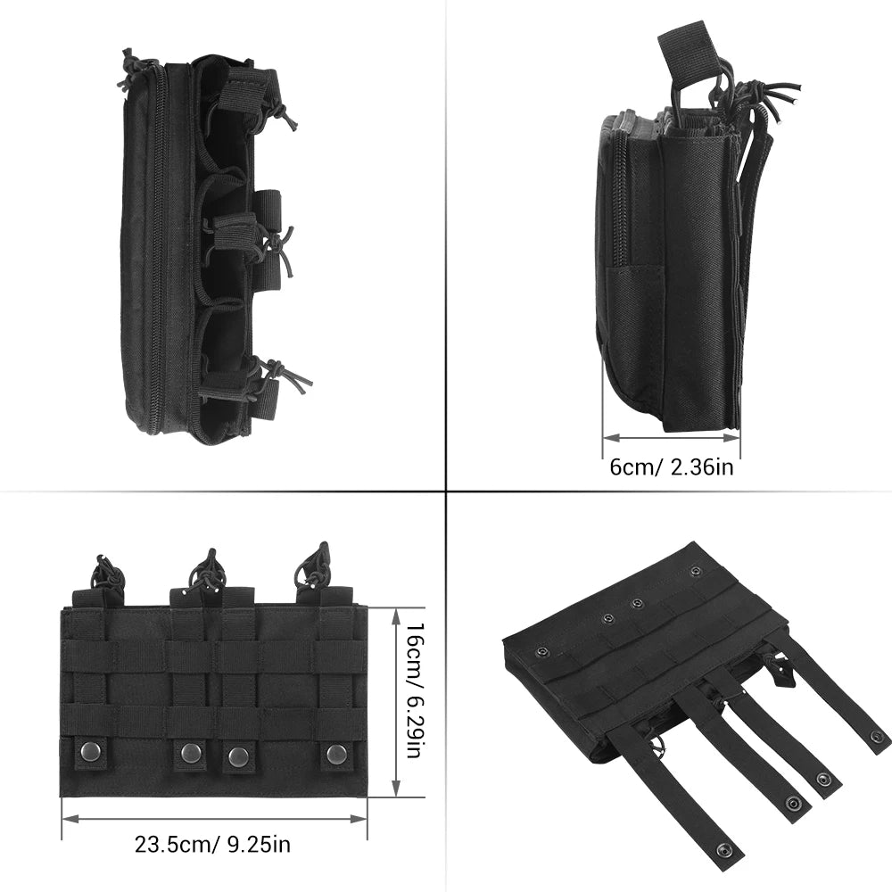 Poche à Chargeurs Tactique 5.56/.223 7.62mm pour M4 M16 AK AR avec Molle - Poche Triple à Accès Rapide BLACKBEARD OUTDOOR INDUSTRIES