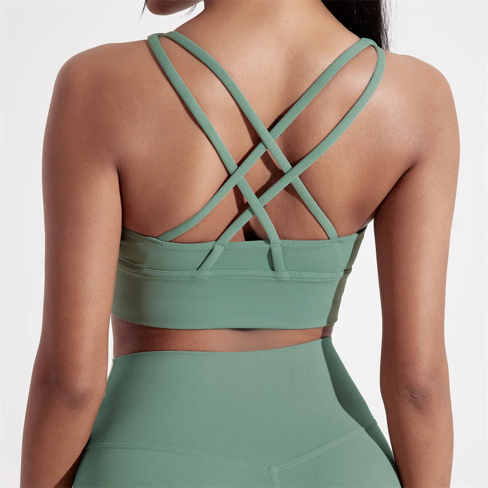 Brassière de Sport Femme Dos Croisé – Maintien Fort – Respirante & Confortable – Yoga, Fitness, Gym - BLACKBEARD OUTDOOR INDUSTRIES