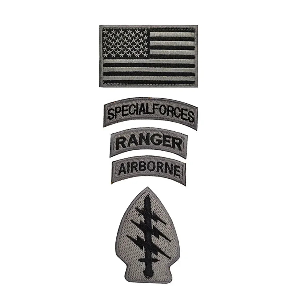 Patch Brodé Forces Spéciales avec Drapeau des États-Unis – avec Velcro pour Casque, Vêtements et Équipements Militaires - BLACKBEARD OUTDOOR INDUSTRIES