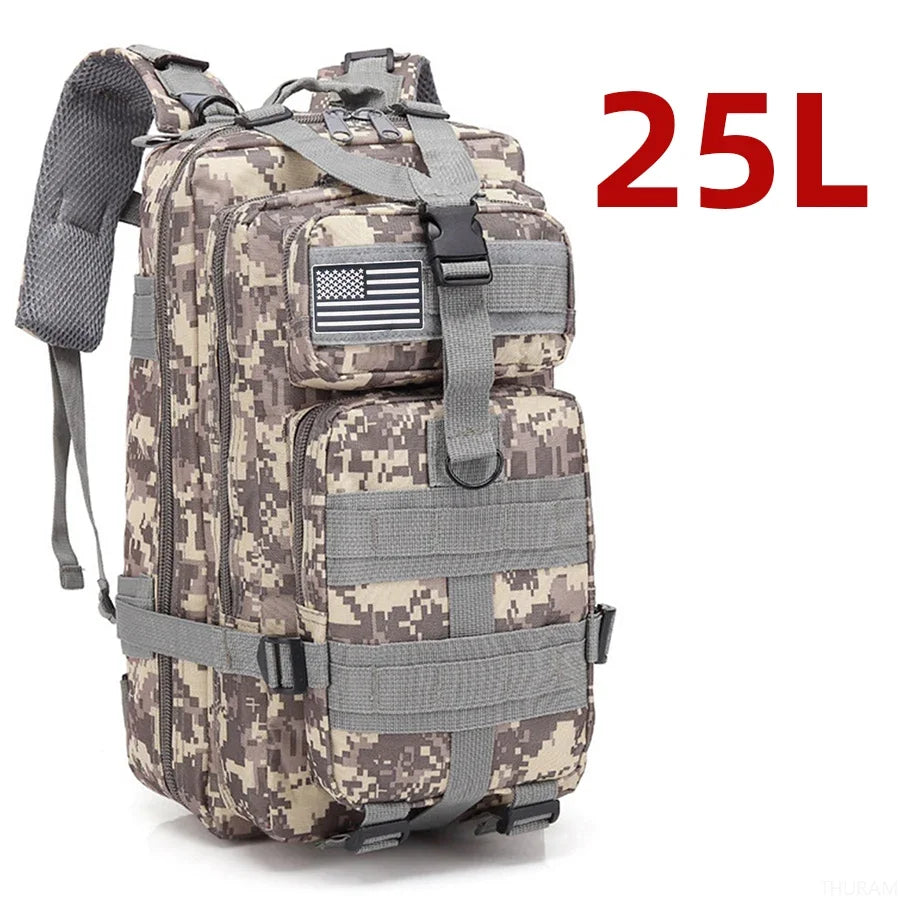 Sac à Dos Thuram 25L/50L – Nylon Résistant et Imperméable, Sac Tactique pour Sports, Randonnée, Pêche, Chasse et Camping - BLACKBEARD OUTDOOR INDUSTRIES