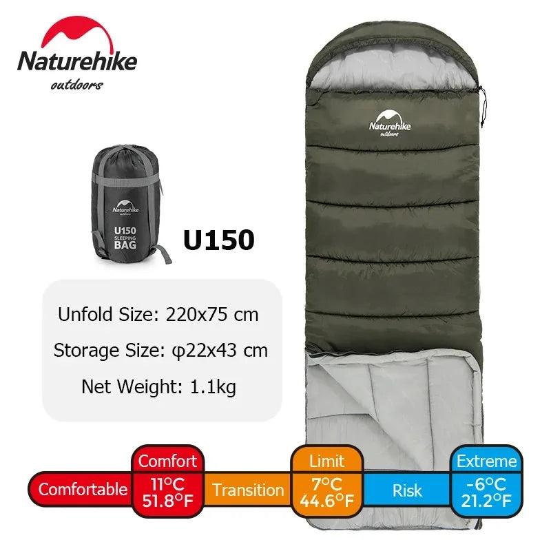 Naturehike Sac de Couchage Ultraléger Imperméable – Couette en Coton Portable Type Envelope - BLACKBEARD OUTDOOR INDUSTRIES