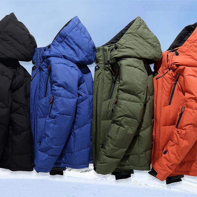 Veste Doudoune Homme en Duvet Blanc - Parka Hivernale Windproof, Chaude et Confortable, Avec Capuche Détachable BLACKBEARD OUTDOOR INDUSTRIES