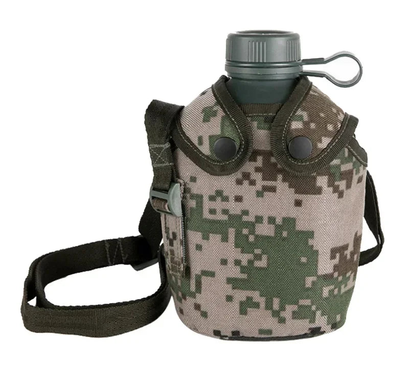 Gourde Camouflage 1L – Bouteille d'Eau Militaire en Aluminium avec Sangle pour Camping, Randonnée et Aventures Extérieures - BLACKBEARD OUTDOOR INDUSTRIES