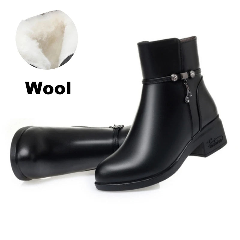 Bottines Femme en Cuir Véritable – Chaudes & Élégantes – Hiver | WOIZGIC - BLACKBEARD OUTDOOR INDUSTRIES