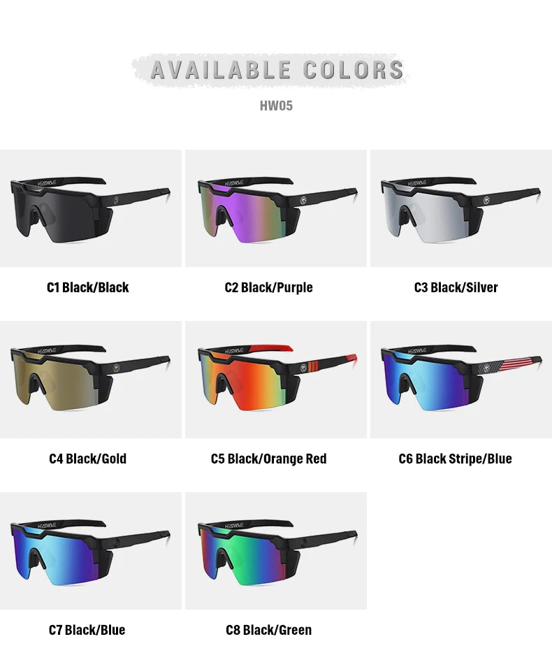 Lunettes de Soleil Sport AOZE Heat Wave – Unisexe – UV400 – Effet Miroir – Style Rectangulaire Oversize - BLACKBEARD OUTDOOR INDUSTRIES