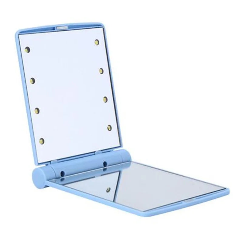Miroir de Maquillage Pliable avec 8 LED – Compact et Portable - BLACKBEARD OUTDOOR INDUSTRIES