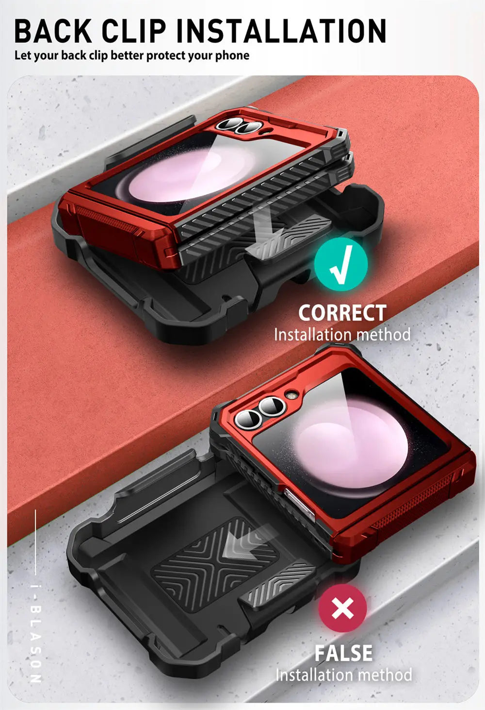 I-BLASON For Samsung Galaxy Z Flip 7 FE/6/5 Case Armorbox Full-Body Military Protection Phone Case with Screen Protector & Stand BLACKBEARD OUTDOOR INDUSTRIES