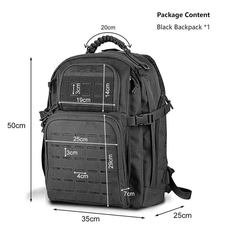 Sac à Dos Tactique 3P Outdoor – 45L pour Hommes – Sac Molle Militaire Polyvalent - BLACKBEARD OUTDOOR INDUSTRIES
