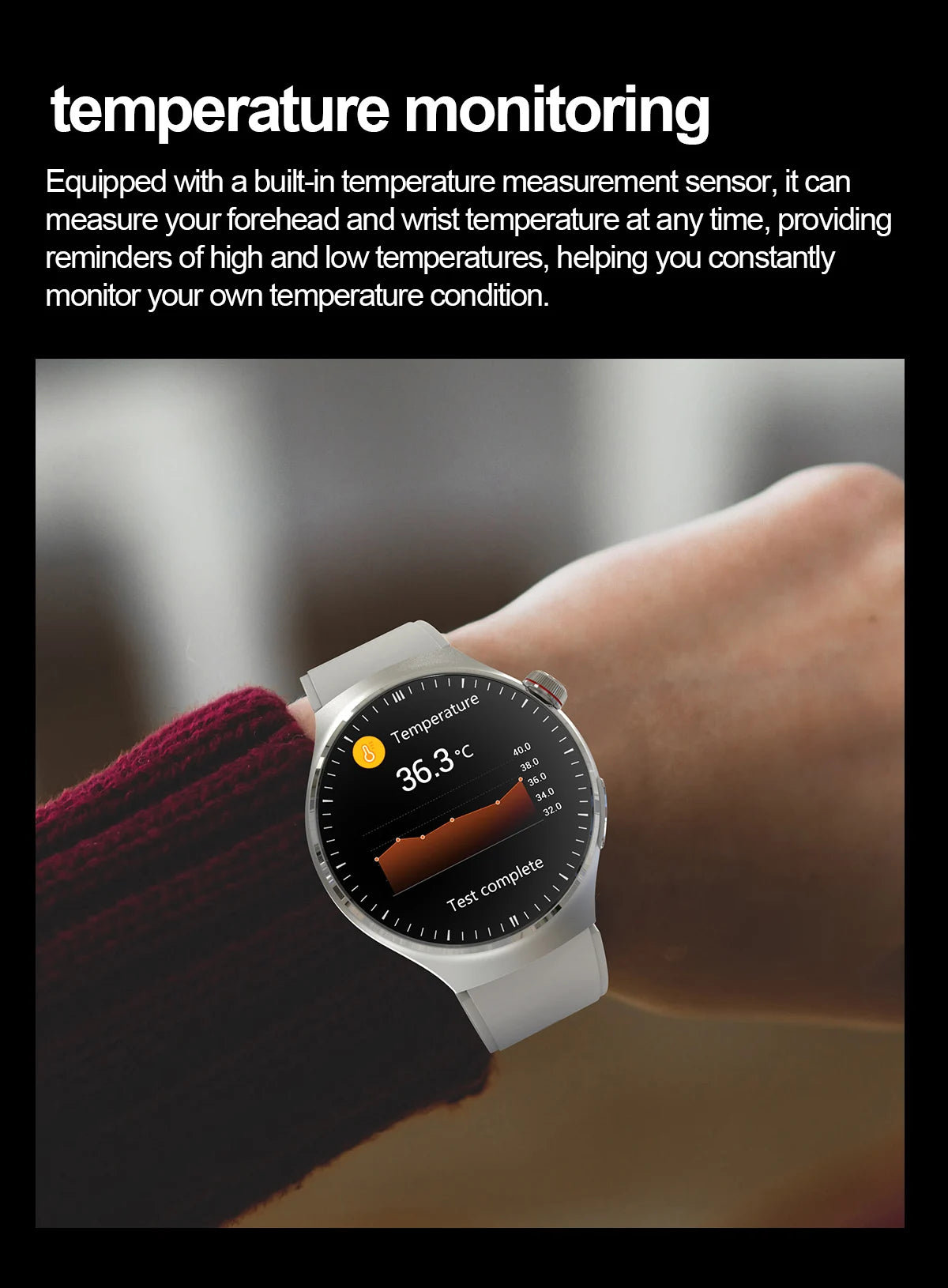 Montre Connectée Médicale GUHUAVMI TK26 – ECG+PPG – Uric Acid, Température, Lipides, Appels Bluetooth – Écran AMOLED 1.43” – Étanche IP68 - BLACKBEARD OUTDOOR INDUSTRIES