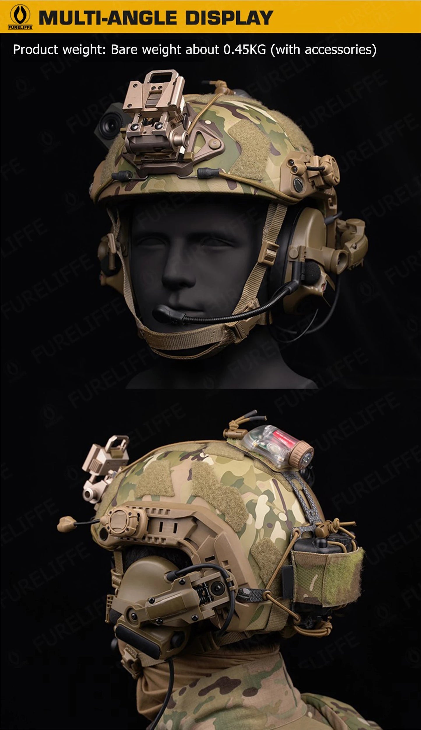 Casque Tactique de Protection Auditive Active – Casque Anti-Bruit Électronique avec Communication pour Casque Tactique BLACKBEARD OUTDOOR INDUSTRIES