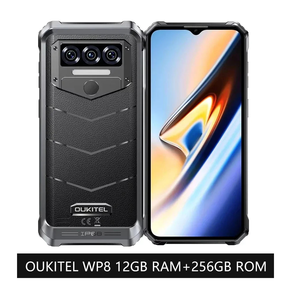 OUKITEL WP38 Rugged Phone 6.52" HD+ | 10600mAh | 12GB RAM + 256GB ROM | Android 13 | 13MP + 2MP Caméra - BLACKBEARD OUTDOOR INDUSTRIES