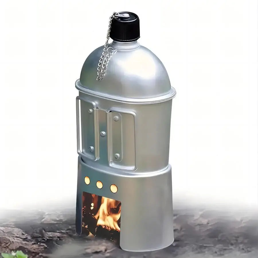 Gourde Militaire en Aluminium avec Gobelet et Pochette – 1 Set – 900 ml – Bouteille d’Eau Portable pour Camping, Randonnée, Voyage, Activités Outdoor - BLACKBEARD OUTDOOR INDUSTRIES