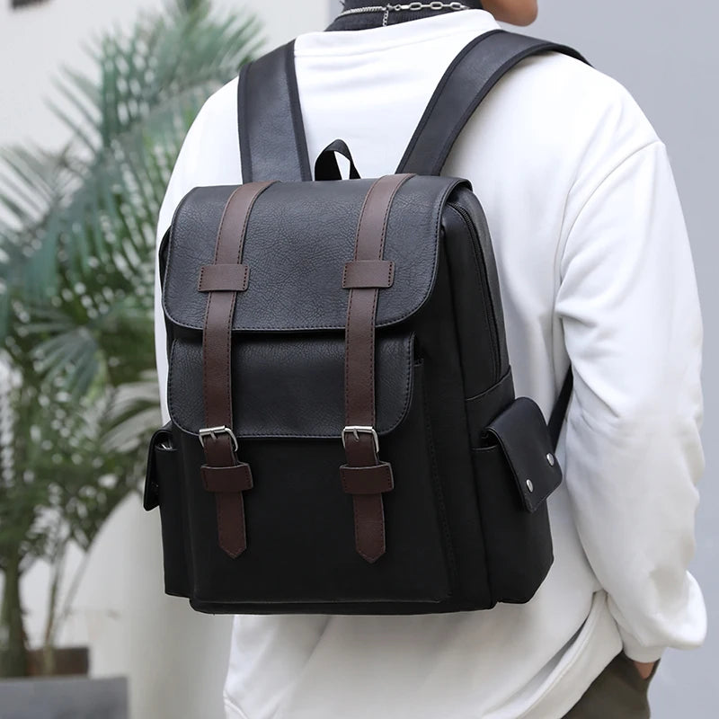 Sac à Dos Homme en Cuir PU – Élégant & Fonctionnel | Ordinateur Portable & École | 20–35L - BLACKBEARD OUTDOOR INDUSTRIES